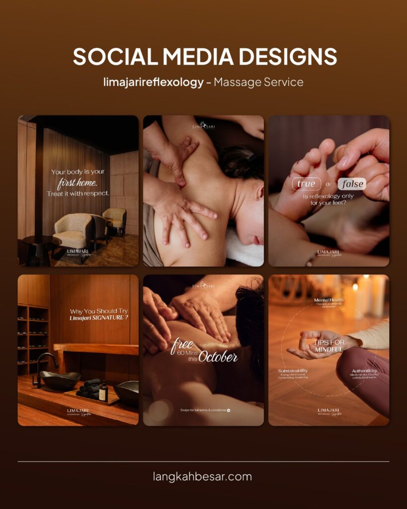 Contoh desain konten Instagram Limajari Reflexology