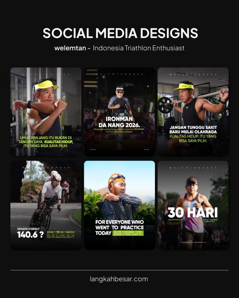 Contoh desain konten Instagram Welem Tan, Indonesia Triathlon Enthusiast